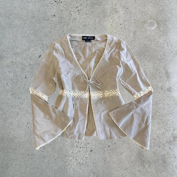 Vintage suede jacket with flare sleeves - Picture 1 of 8